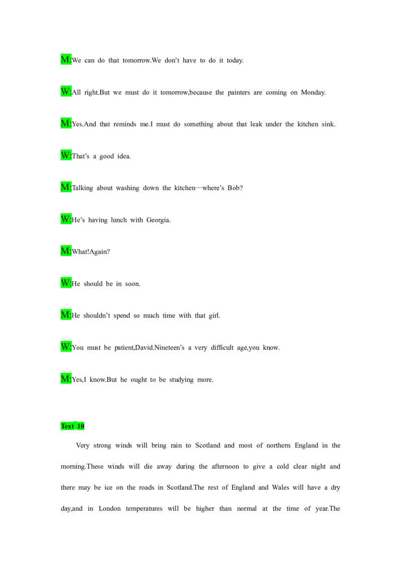 备考2024新高考英语听力(答案+文本)18_2024年5月_01按日期_1号_2024高考英语听力专题（80套模拟训练+历年真题）(附音频）_高考英语听力高分80套模拟训练_97
