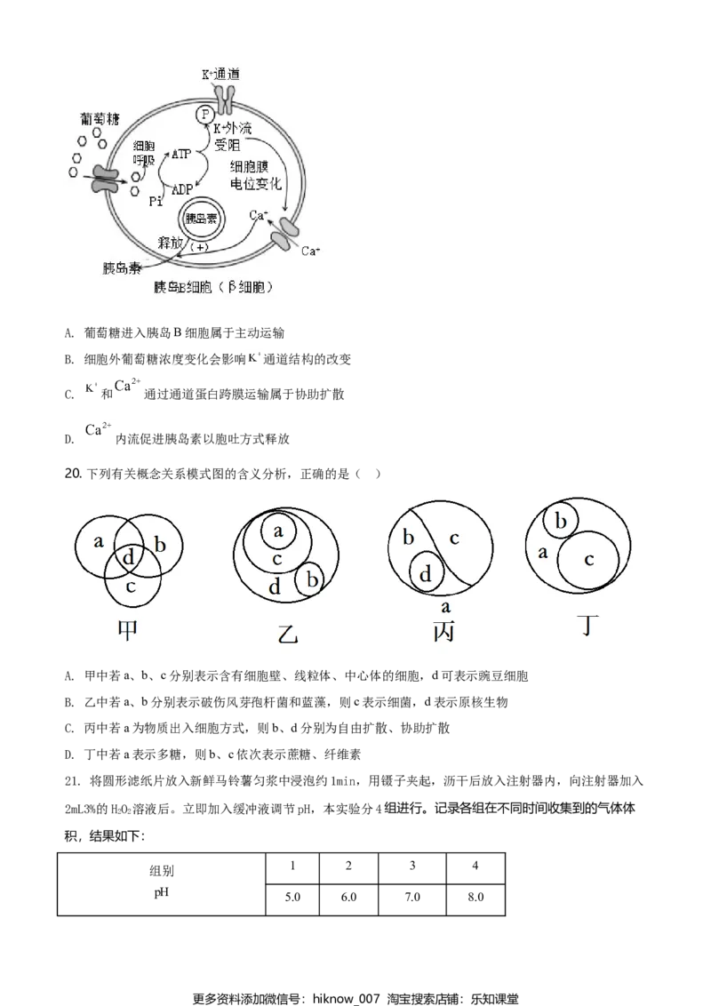 精品解析：云南省昆明市衡水实验中学西山学校高一上学期期末生物试题（原卷版）_E015高中全科试卷_生物试题_必修1_4.期末试卷_2.各地真题