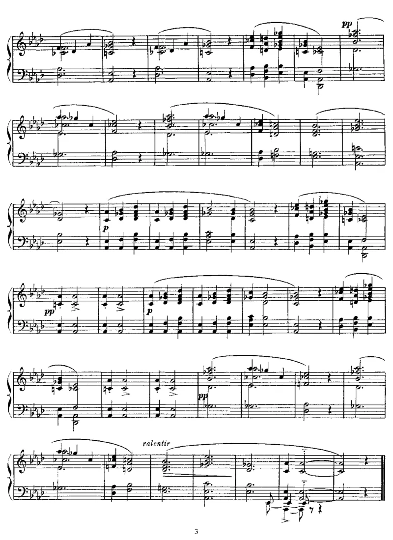 3Sarabandes_一万首著名钢琴曲谱哈农贝多芬合集视频教学电子版高清无水印可打印_1古典钢琴知名音乐家谱_萨蒂钢琴谱全集