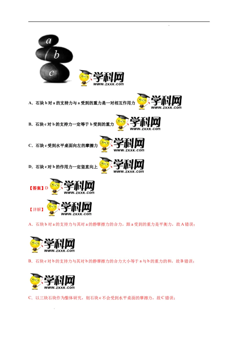 第三单元相互作用&mdash;&mdash;力（选拔卷）-单元测试学生版高一物理尖子生选拔卷（人教版2019必修第一册）（解析版）_E015高中全科试卷_物理试题_必修1_1.单元测试