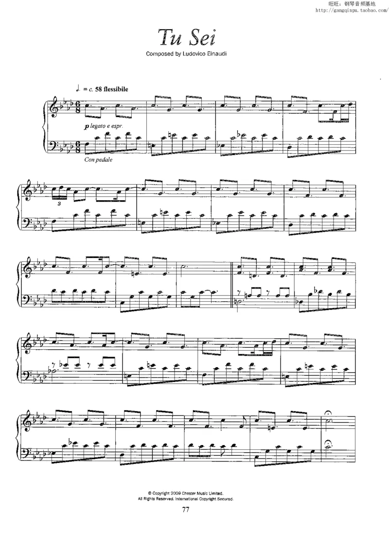 34、意大利钢琴家LudovicoEinaudi《夜之书》（90页，共13首）_一万首著名钢琴曲谱哈农贝多芬合集视频教学电子版高清无水印可打印_3流行音乐谱_流行钢琴谱合集形式_高清PDF无水印