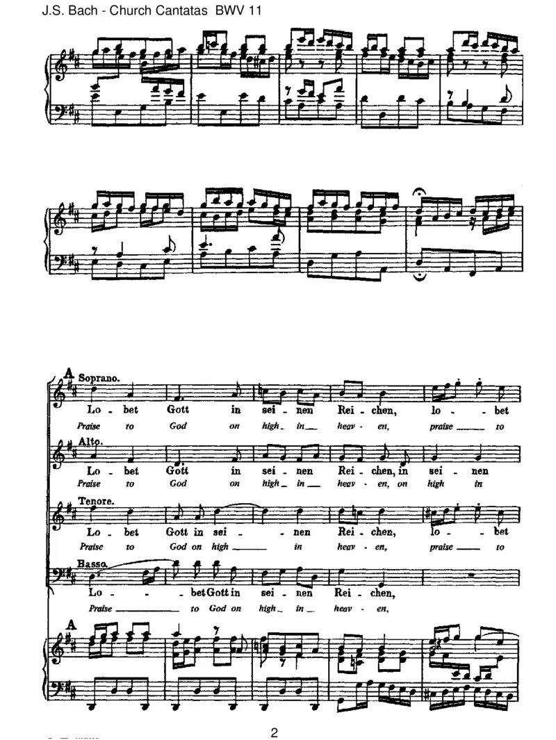 BWV11LobetGottinseinenReichen(AscensionOratorio)_一万首著名钢琴曲谱哈农贝多芬合集视频教学电子版高清无水印可打印_1古典钢琴知名音乐家谱_巴赫钢琴谱全集_J.S巴赫作品全集