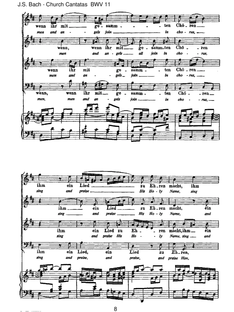 BWV11LobetGottinseinenReichen(AscensionOratorio)_一万首著名钢琴曲谱哈农贝多芬合集视频教学电子版高清无水印可打印_1古典钢琴知名音乐家谱_巴赫钢琴谱全集_J.S巴赫作品全集