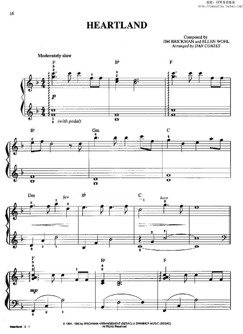 37、轻音乐家JimBrickman钢琴曲集（174页，共23首）_一万首著名钢琴曲谱哈农贝多芬合集视频教学电子版高清无水印可打印_3流行音乐谱_流行钢琴谱合集形式_高清PDF无水印