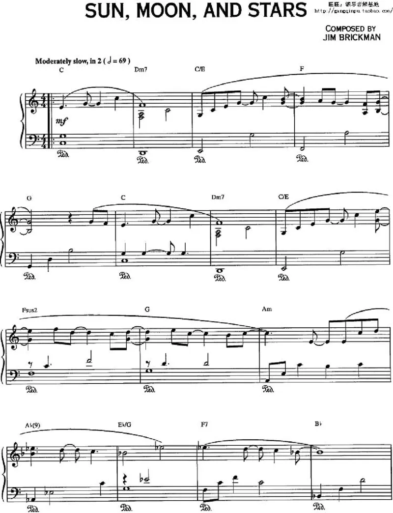 37、轻音乐家JimBrickman钢琴曲集（174页，共23首）_一万首著名钢琴曲谱哈农贝多芬合集视频教学电子版高清无水印可打印_3流行音乐谱_流行钢琴谱合集形式_高清PDF无水印