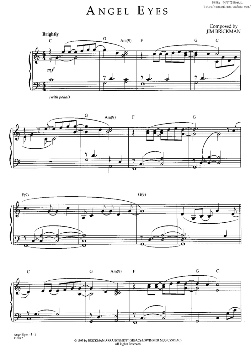 37、轻音乐家JimBrickman钢琴曲集（174页，共23首）_一万首著名钢琴曲谱哈农贝多芬合集视频教学电子版高清无水印可打印_3流行音乐谱_流行钢琴谱合集形式_高清PDF无水印