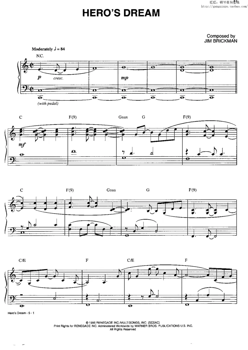 37、轻音乐家JimBrickman钢琴曲集（174页，共23首）_一万首著名钢琴曲谱哈农贝多芬合集视频教学电子版高清无水印可打印_3流行音乐谱_流行钢琴谱合集形式_高清PDF无水印