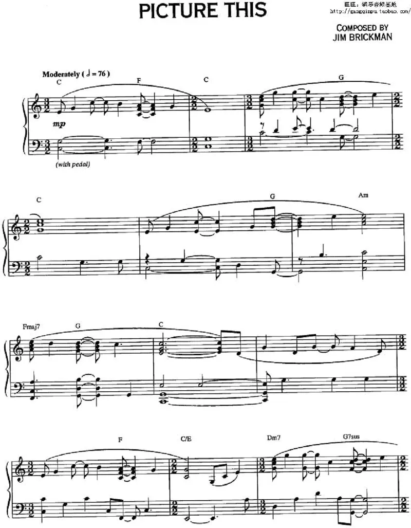 37、轻音乐家JimBrickman钢琴曲集（174页，共23首）_一万首著名钢琴曲谱哈农贝多芬合集视频教学电子版高清无水印可打印_3流行音乐谱_流行钢琴谱合集形式_高清PDF无水印