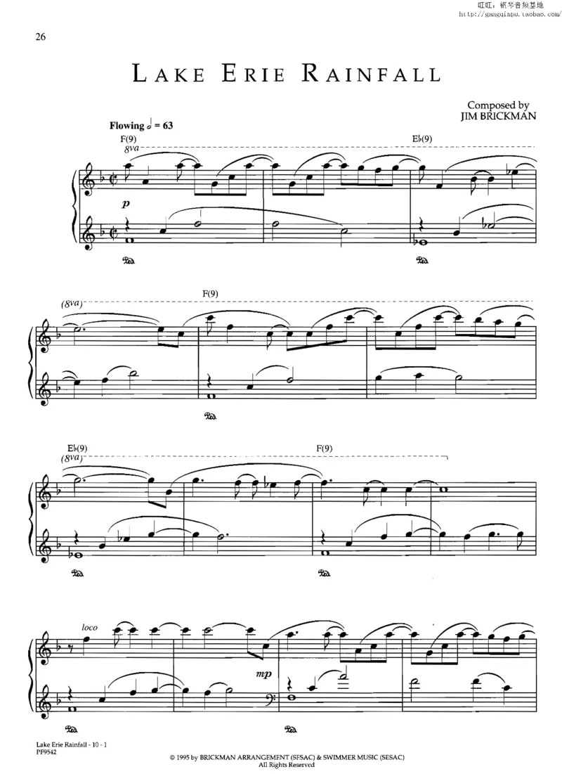 37、轻音乐家JimBrickman钢琴曲集（174页，共23首）_一万首著名钢琴曲谱哈农贝多芬合集视频教学电子版高清无水印可打印_3流行音乐谱_流行钢琴谱合集形式_高清PDF无水印