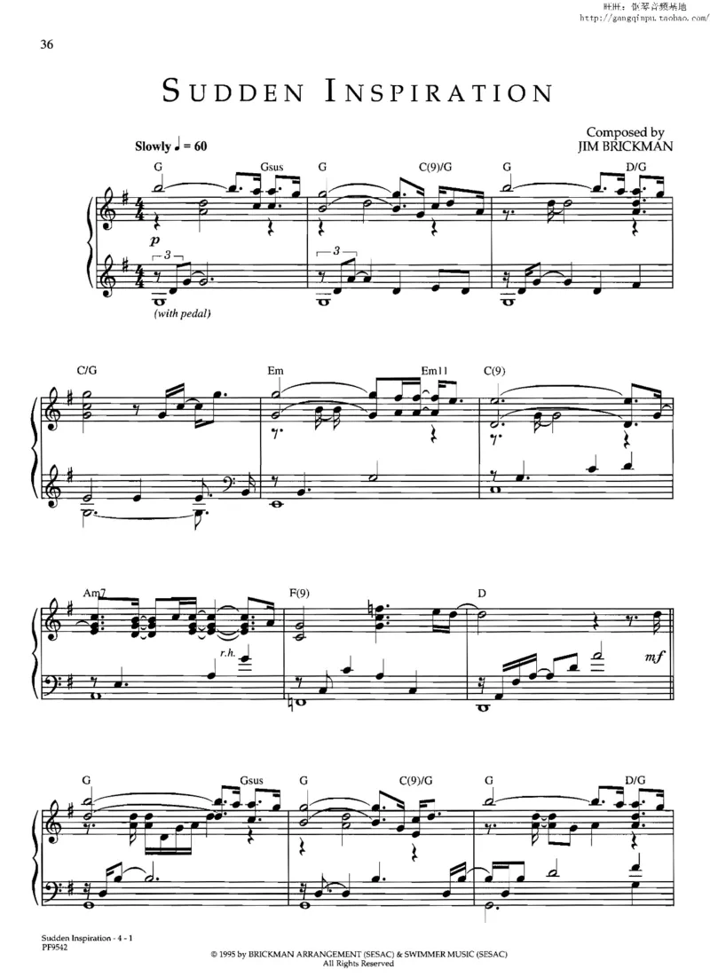 37、轻音乐家JimBrickman钢琴曲集（174页，共23首）_一万首著名钢琴曲谱哈农贝多芬合集视频教学电子版高清无水印可打印_3流行音乐谱_流行钢琴谱合集形式_高清PDF无水印