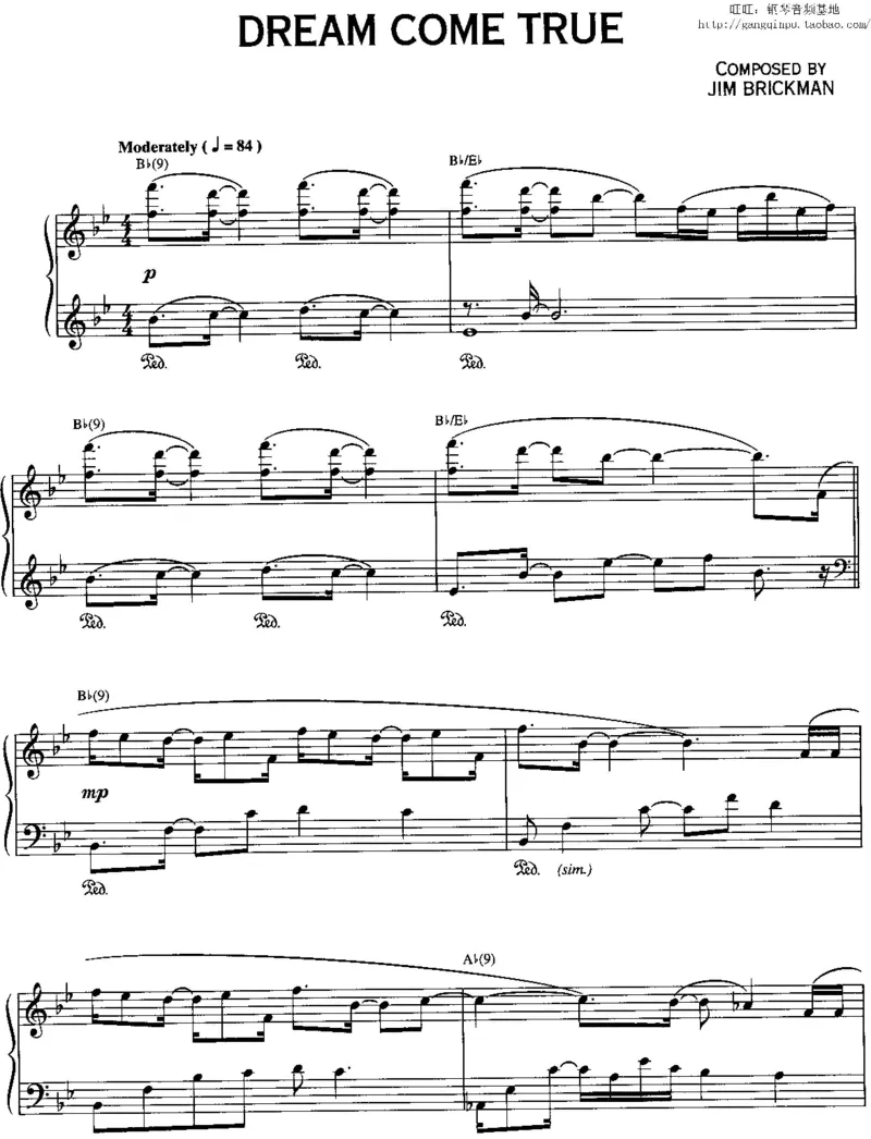 37、轻音乐家JimBrickman钢琴曲集（174页，共23首）_一万首著名钢琴曲谱哈农贝多芬合集视频教学电子版高清无水印可打印_3流行音乐谱_流行钢琴谱合集形式_高清PDF无水印