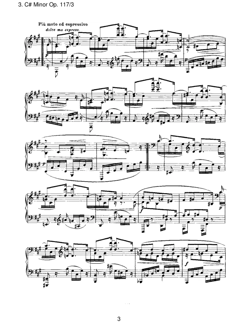 C#MinorOp.117_3_一万首著名钢琴曲谱哈农贝多芬合集视频教学电子版高清无水印可打印_1古典钢琴知名音乐家谱_勃拉姆斯钢琴谱全集_III.ShorterWorks_ThreeIntermezzosOp.117