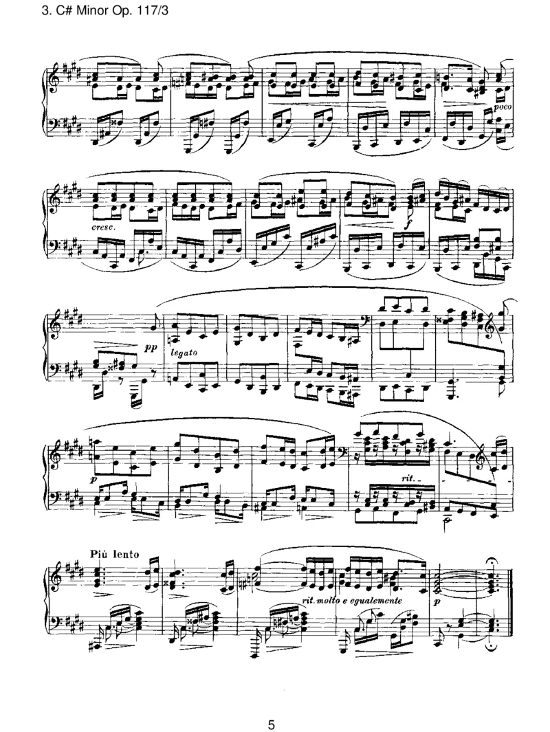 C#MinorOp.117_3_一万首著名钢琴曲谱哈农贝多芬合集视频教学电子版高清无水印可打印_1古典钢琴知名音乐家谱_勃拉姆斯钢琴谱全集_III.ShorterWorks_ThreeIntermezzosOp.117