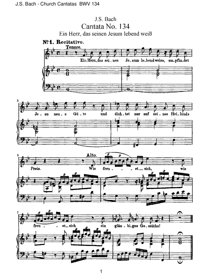 BWV134EinHerz,dasseinenJesumlebendweiss_一万首著名钢琴曲谱哈农贝多芬合集视频教学电子版高清无水印可打印_1古典钢琴知名音乐家谱_巴赫钢琴谱全集_J.S巴赫作品全集