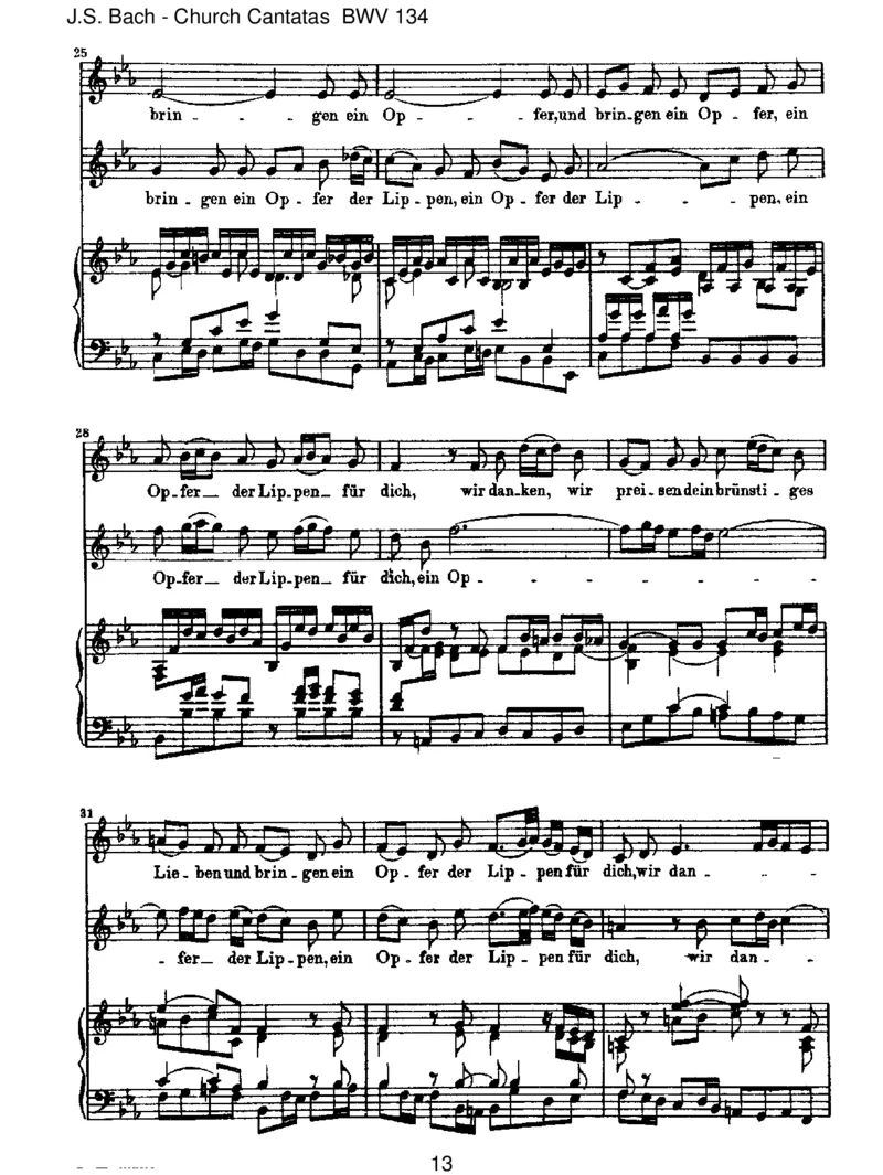 BWV134EinHerz,dasseinenJesumlebendweiss_一万首著名钢琴曲谱哈农贝多芬合集视频教学电子版高清无水印可打印_1古典钢琴知名音乐家谱_巴赫钢琴谱全集_J.S巴赫作品全集