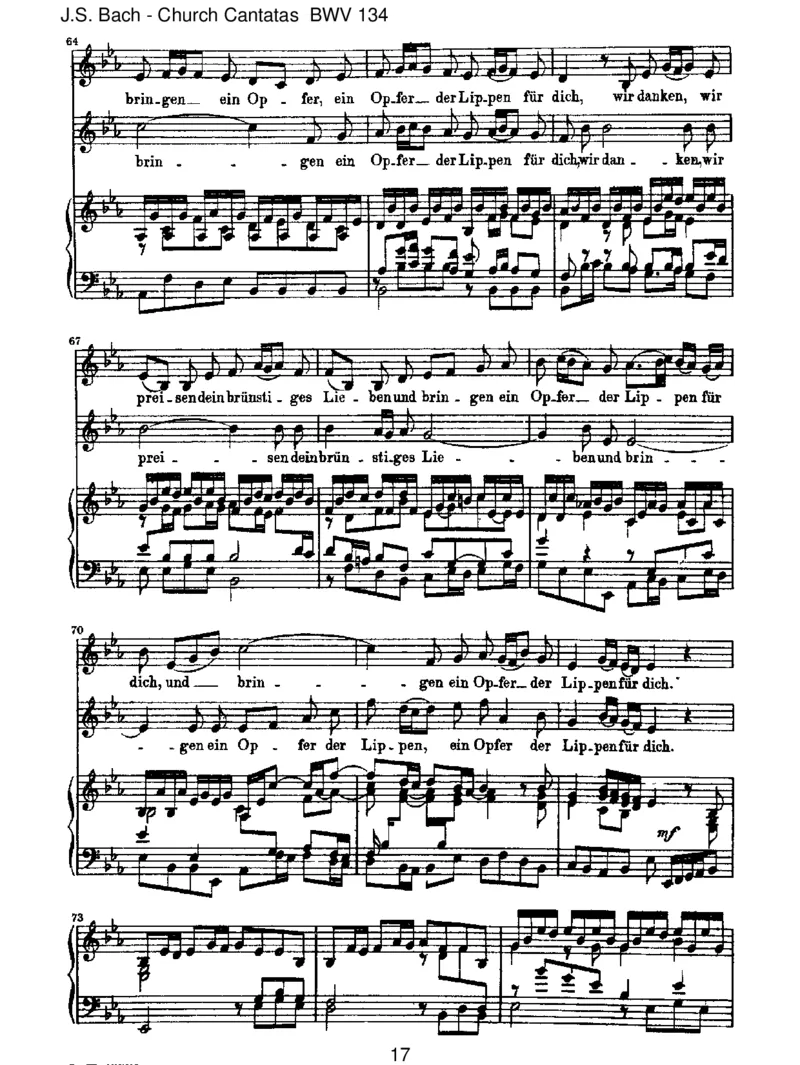 BWV134EinHerz,dasseinenJesumlebendweiss_一万首著名钢琴曲谱哈农贝多芬合集视频教学电子版高清无水印可打印_1古典钢琴知名音乐家谱_巴赫钢琴谱全集_J.S巴赫作品全集