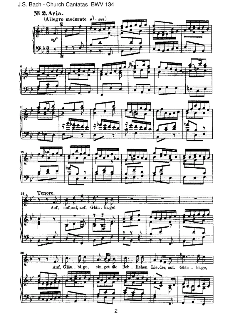 BWV134EinHerz,dasseinenJesumlebendweiss_一万首著名钢琴曲谱哈农贝多芬合集视频教学电子版高清无水印可打印_1古典钢琴知名音乐家谱_巴赫钢琴谱全集_J.S巴赫作品全集