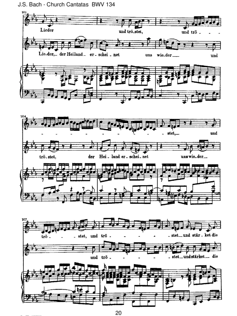 BWV134EinHerz,dasseinenJesumlebendweiss_一万首著名钢琴曲谱哈农贝多芬合集视频教学电子版高清无水印可打印_1古典钢琴知名音乐家谱_巴赫钢琴谱全集_J.S巴赫作品全集