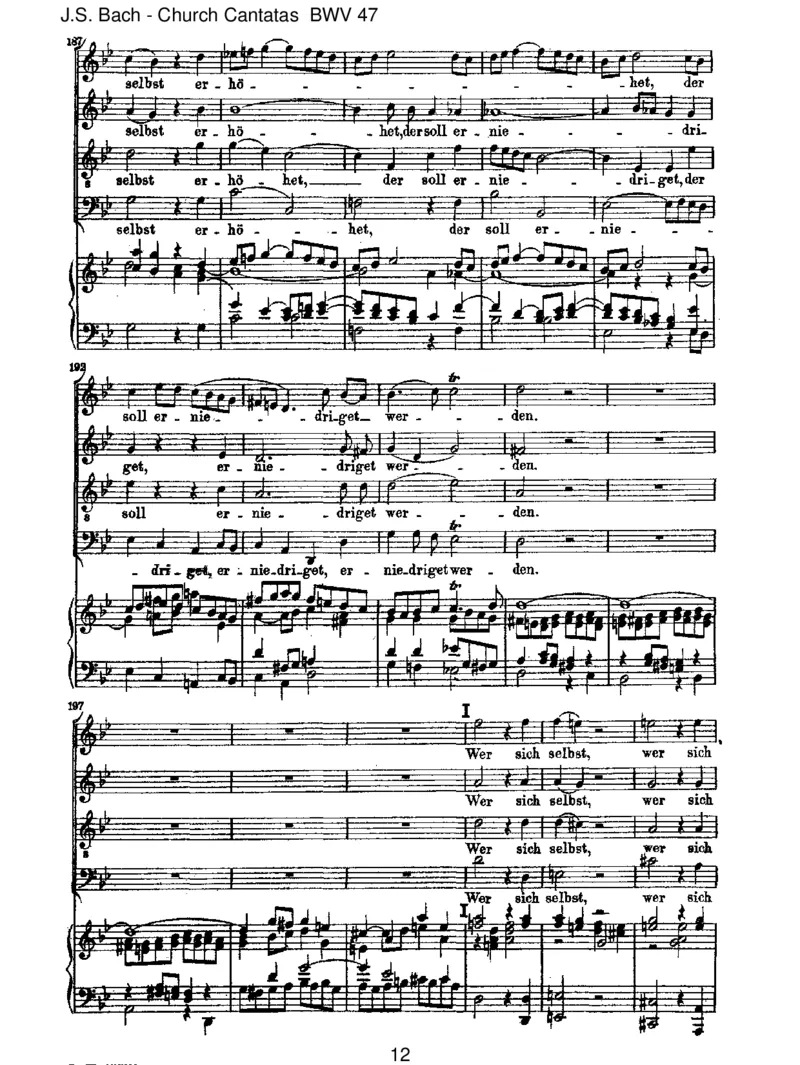 BWV47Wersichselbsterh_het_一万首著名钢琴曲谱哈农贝多芬合集视频教学电子版高清无水印可打印_1古典钢琴知名音乐家谱_巴赫钢琴谱全集_J.S巴赫作品全集_JohannSebastianBach(1685-1750)巴赫