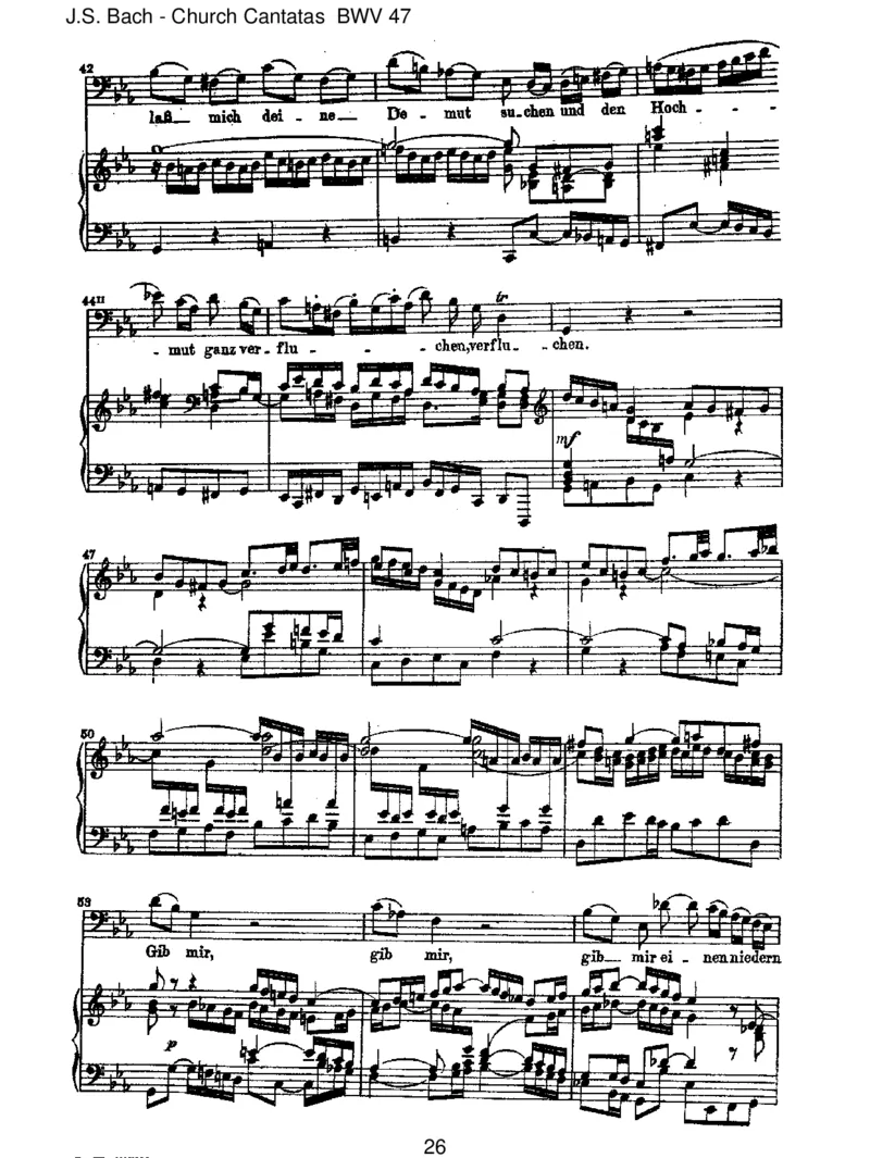 BWV47Wersichselbsterh_het_一万首著名钢琴曲谱哈农贝多芬合集视频教学电子版高清无水印可打印_1古典钢琴知名音乐家谱_巴赫钢琴谱全集_J.S巴赫作品全集_JohannSebastianBach(1685-1750)巴赫