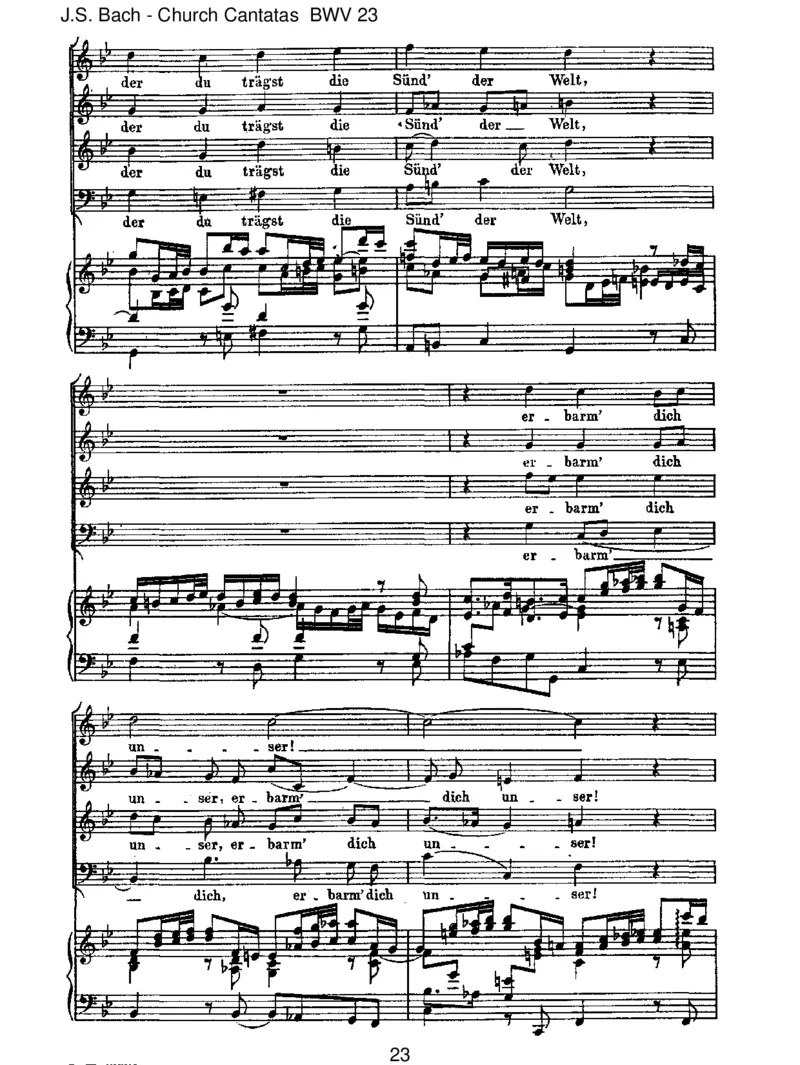 BWV23DuwahrerGottundDavidsSohn_一万首著名钢琴曲谱哈农贝多芬合集视频教学电子版高清无水印可打印_1古典钢琴知名音乐家谱_巴赫钢琴谱全集_J.S巴赫作品全集_JohannSebastianBach(1685-1750)巴赫