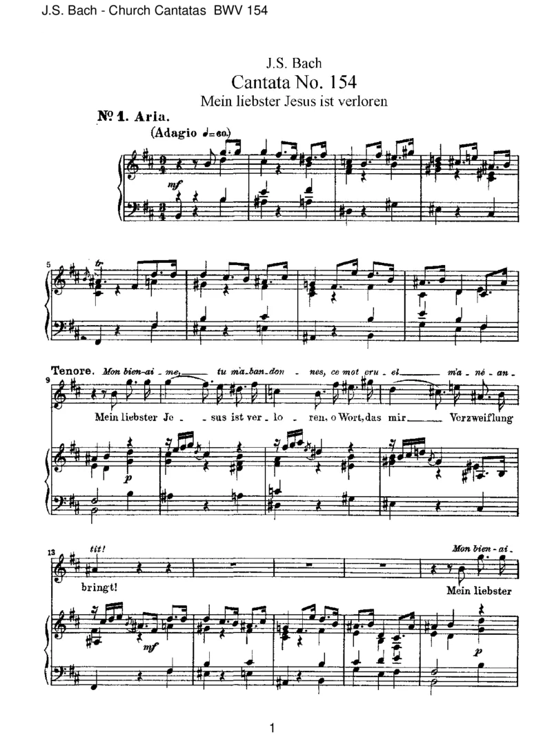 BWV154MeinliebsterJesusistverloren_一万首著名钢琴曲谱哈农贝多芬合集视频教学电子版高清无水印可打印_1古典钢琴知名音乐家谱_巴赫钢琴谱全集_J.S巴赫作品全集