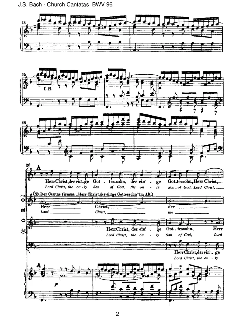 BWV96HerrChrist,derein'geGottessohn_一万首著名钢琴曲谱哈农贝多芬合集视频教学电子版高清无水印可打印_1古典钢琴知名音乐家谱_巴赫钢琴谱全集_J.S巴赫作品全集