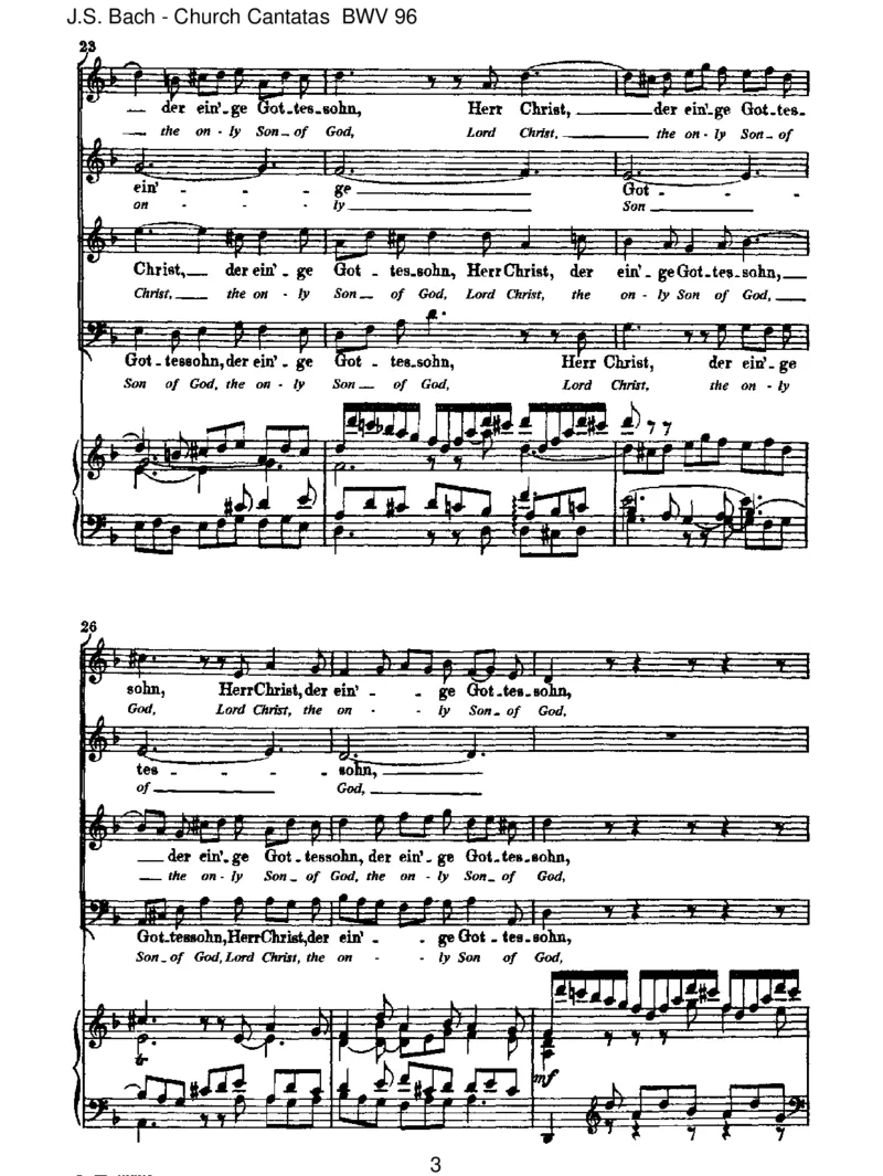 BWV96HerrChrist,derein'geGottessohn_一万首著名钢琴曲谱哈农贝多芬合集视频教学电子版高清无水印可打印_1古典钢琴知名音乐家谱_巴赫钢琴谱全集_J.S巴赫作品全集