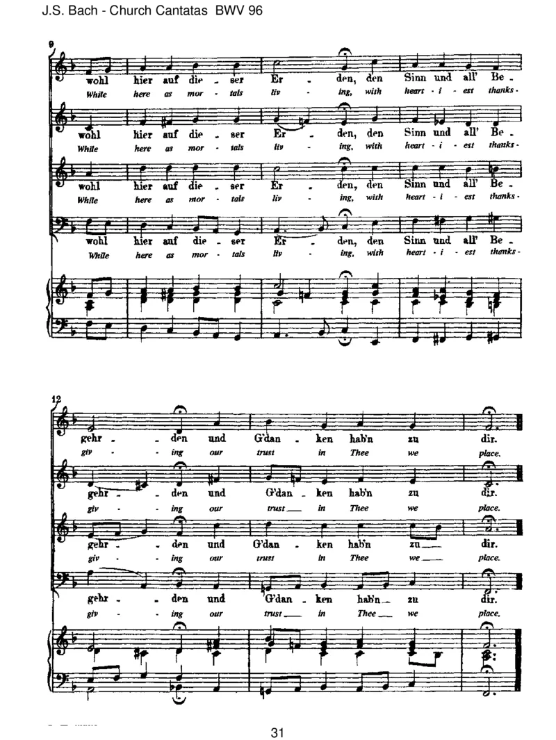 BWV96HerrChrist,derein'geGottessohn_一万首著名钢琴曲谱哈农贝多芬合集视频教学电子版高清无水印可打印_1古典钢琴知名音乐家谱_巴赫钢琴谱全集_J.S巴赫作品全集