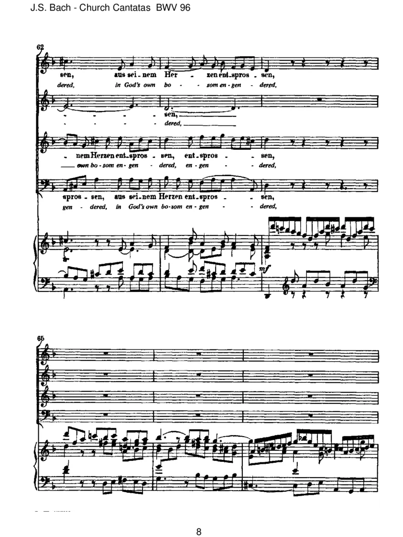 BWV96HerrChrist,derein'geGottessohn_一万首著名钢琴曲谱哈农贝多芬合集视频教学电子版高清无水印可打印_1古典钢琴知名音乐家谱_巴赫钢琴谱全集_J.S巴赫作品全集