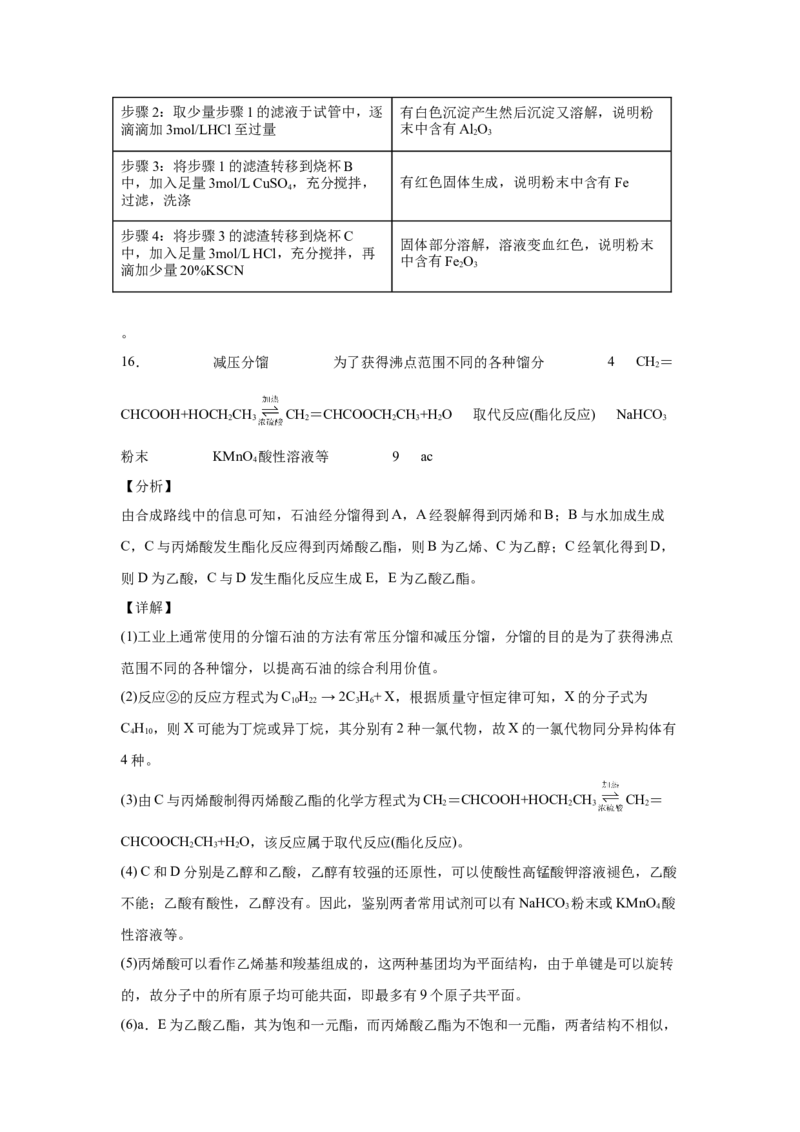 第8章第一节自然资源的开发利用课时训练2022-2023学年高一下学期化学人教版（2019）必修第二册_E015高中全科试卷_化学试题_必修2_2.新版人教版高中化学试卷必修二_2.同步练习