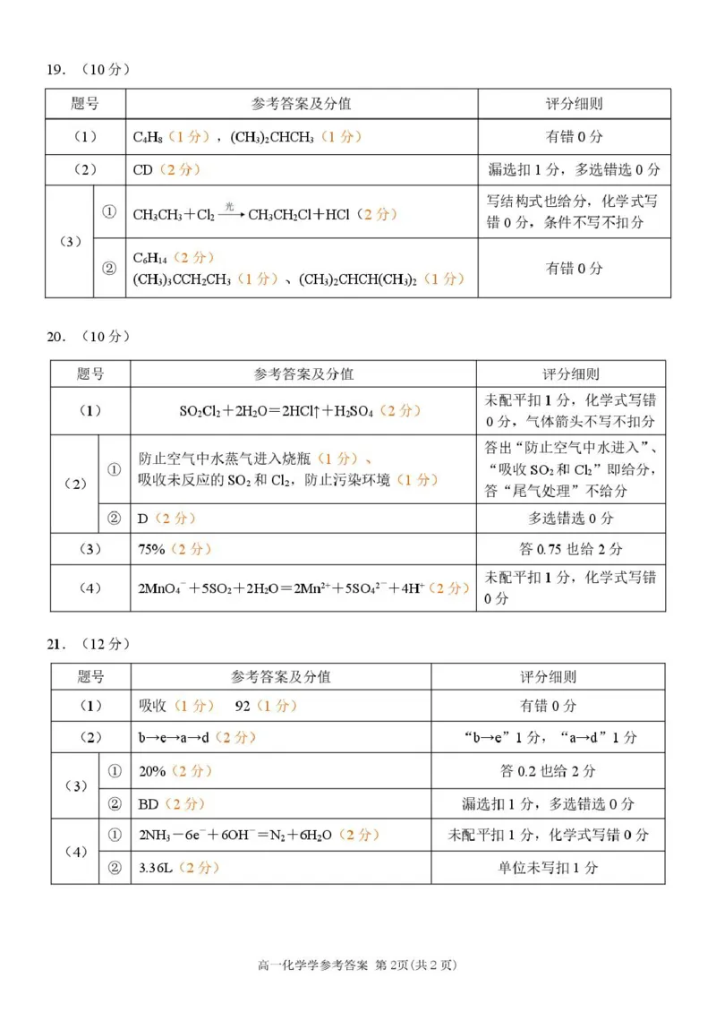浙江省钱塘联盟2024-2025学年高一下学期4月期中联考试题化学PDF版含答案_2024-2025高一（7-7月题库）_2025年05月试卷_0512浙江省钱塘联盟2024-2025学年高一下学期4月期中联考试题