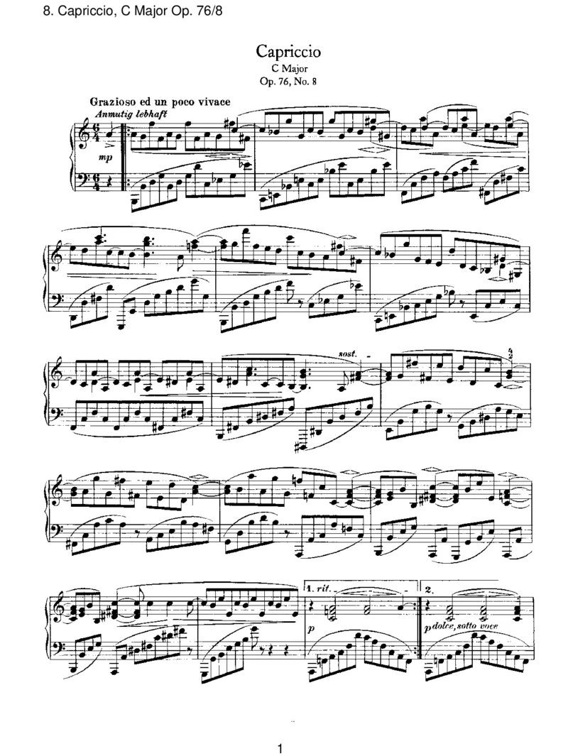Capriccio,CMajorOp.76_8_一万首著名钢琴曲谱哈农贝多芬合集视频教学电子版高清无水印可打印_1古典钢琴知名音乐家谱_勃拉姆斯钢琴谱全集_III.ShorterWorks_EightPianoPiecesOp.76