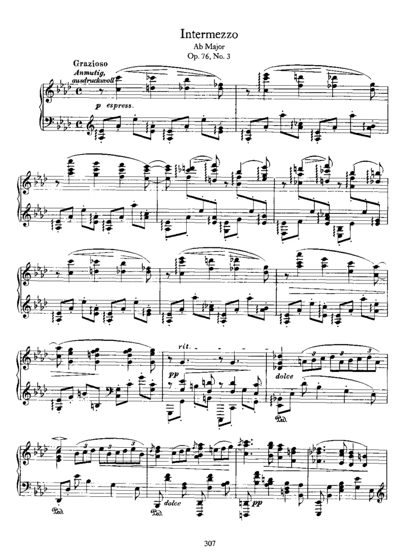 8PianoPieces,Op76_一万首著名钢琴曲谱哈农贝多芬合集视频教学电子版高清无水印可打印_1古典钢琴知名音乐家谱_勃拉姆斯钢琴谱全集_钢琴小品与间奏曲