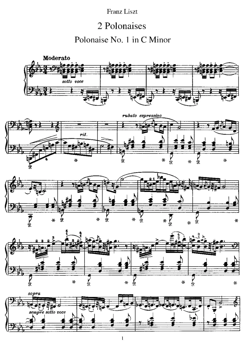 2Polonaises_一万首著名钢琴曲谱哈农贝多芬合集视频教学电子版高清无水印可打印_1古典钢琴知名音乐家谱_李斯特钢琴谱全集_其他作品