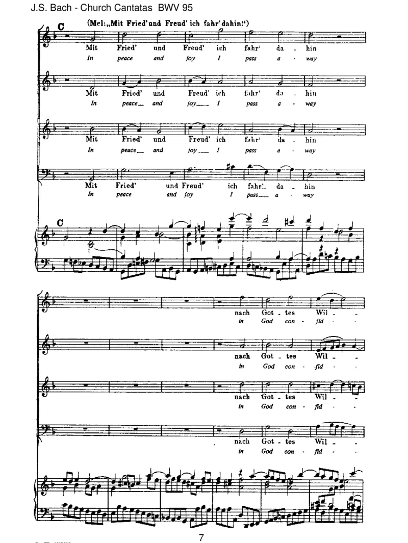 BWV95Christus,deristmeinLeben_一万首著名钢琴曲谱哈农贝多芬合集视频教学电子版高清无水印可打印_1古典钢琴知名音乐家谱_巴赫钢琴谱全集_J.S巴赫作品全集_JohannSebastianBach(1685-1750)巴赫