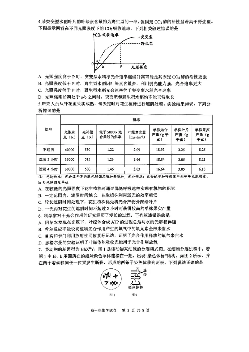 重庆市巴蜀中学教育集团高2027届高一（下）期末考试生物试卷+答案_2024-2025高一（7-7月题库）_2025年7月_250712重庆市巴蜀中学教育集团高2027届高一（下）期末考试