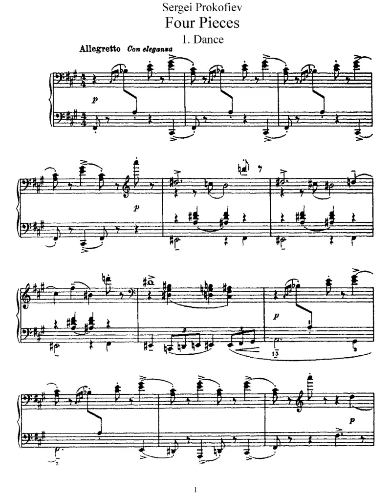 4Pieces,Op32_一万首著名钢琴曲谱哈农贝多芬合集视频教学电子版高清无水印可打印_1古典钢琴知名音乐家谱_普罗科菲耶夫钢琴谱全集_钢琴小品集