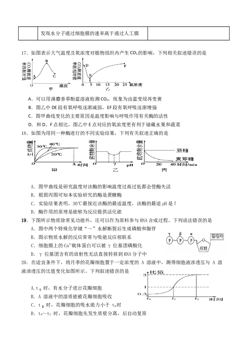 福建省龙岩市连城县第一中学2025-2026学年高一上学期12月月考生物试题（含答案）_2024-2025高一（7-7月题库）_2026年1月高一