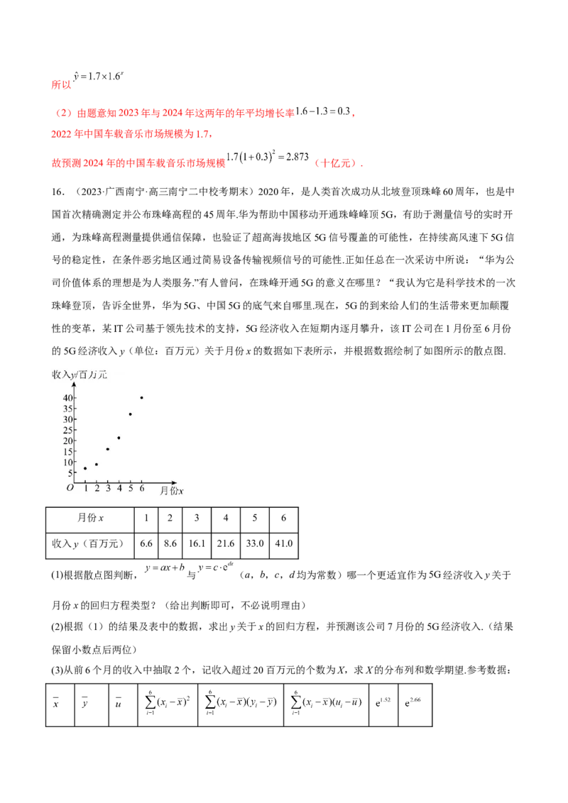 第八章成对数据的统计分析（A卷&middot;知识通关练）（解析版）_E015高中全科试卷_数学试题_选修3_01.单元测试_单元测试AB卷2023年
