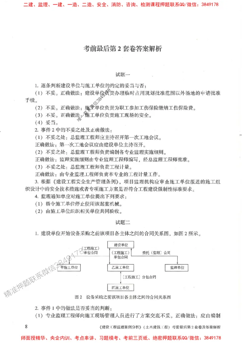 25年监理土建案例-官方考前3套卷JGS推荐_监理工程师_2025监理工程师_2025年监理工程师SVIP_2025年监理土建案例SVIP_05-考前密训✿央企特训✿机构普押