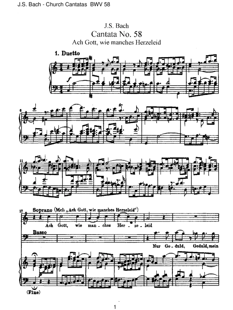 BWV58AchGott,wiemanchesHerzeleid_一万首著名钢琴曲谱哈农贝多芬合集视频教学电子版高清无水印可打印_1古典钢琴知名音乐家谱_巴赫钢琴谱全集_J.S巴赫作品全集