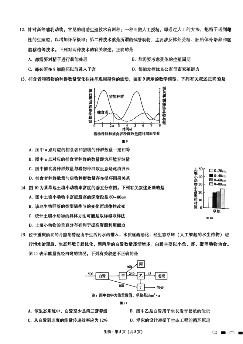 巴蜀七生物试题_2024年2月_01每日更新_14号_2023届重庆市巴蜀中学高考适应性月考卷（七）全科_重庆市巴蜀中学2022-2023学年高考适应性月考卷（七）生物