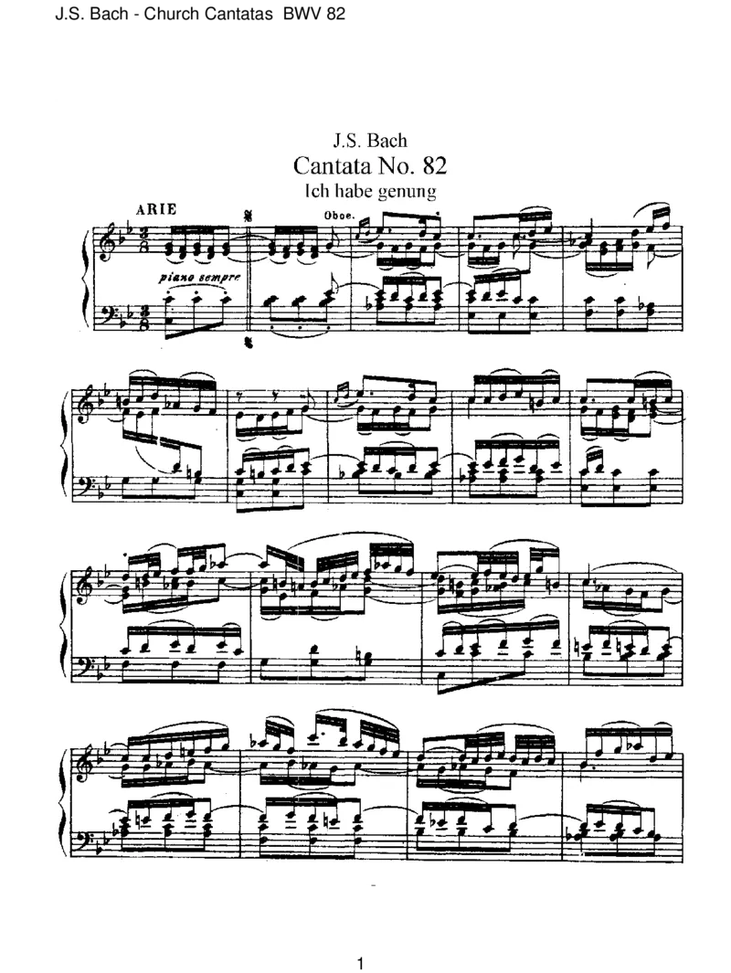 BWV82Ichhabegenung_一万首著名钢琴曲谱哈农贝多芬合集视频教学电子版高清无水印可打印_1古典钢琴知名音乐家谱_巴赫钢琴谱全集_J.S巴赫作品全集_JohannSebastianBach(1685-1750)巴赫