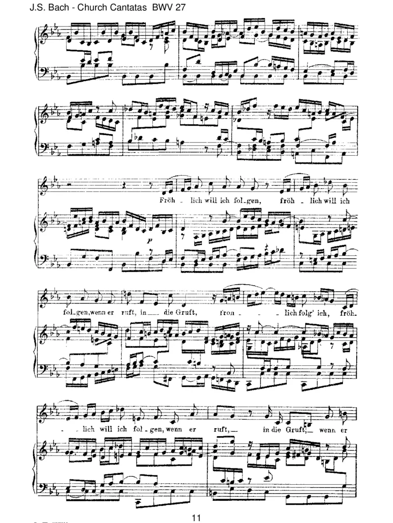 BWV27Werweiss,wienahemirmeinEnde!_一万首著名钢琴曲谱哈农贝多芬合集视频教学电子版高清无水印可打印_1古典钢琴知名音乐家谱_巴赫钢琴谱全集_J.S巴赫作品全集