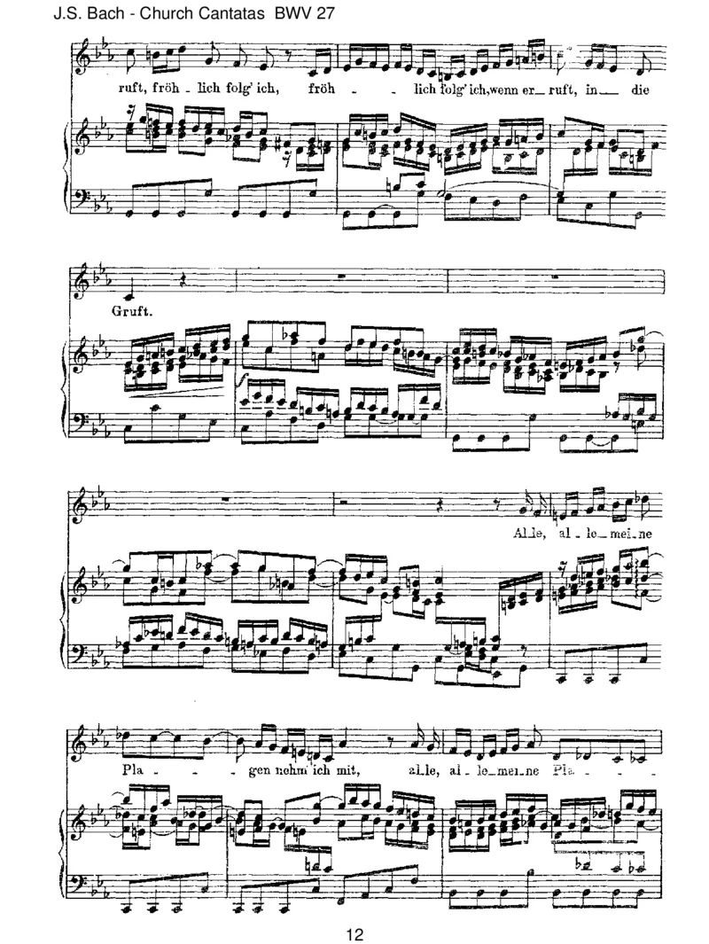 BWV27Werweiss,wienahemirmeinEnde!_一万首著名钢琴曲谱哈农贝多芬合集视频教学电子版高清无水印可打印_1古典钢琴知名音乐家谱_巴赫钢琴谱全集_J.S巴赫作品全集