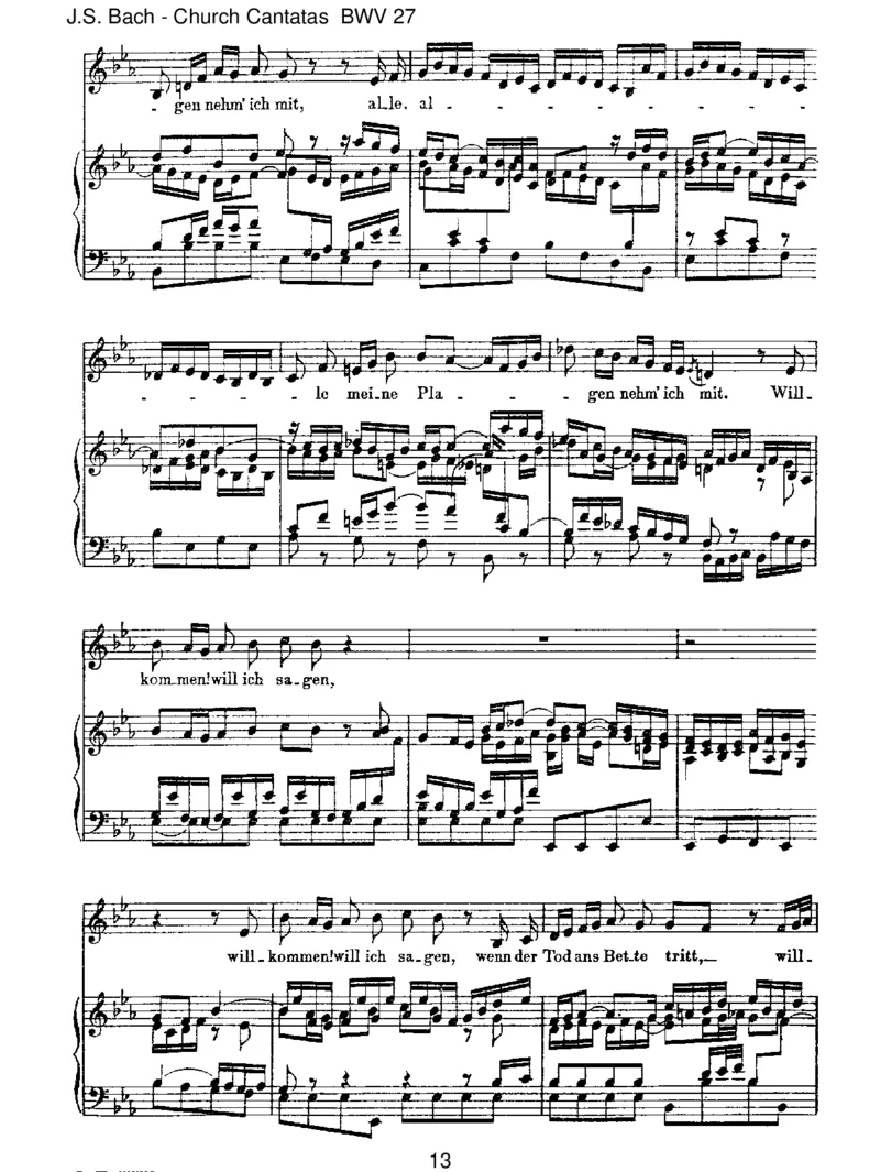 BWV27Werweiss,wienahemirmeinEnde!_一万首著名钢琴曲谱哈农贝多芬合集视频教学电子版高清无水印可打印_1古典钢琴知名音乐家谱_巴赫钢琴谱全集_J.S巴赫作品全集
