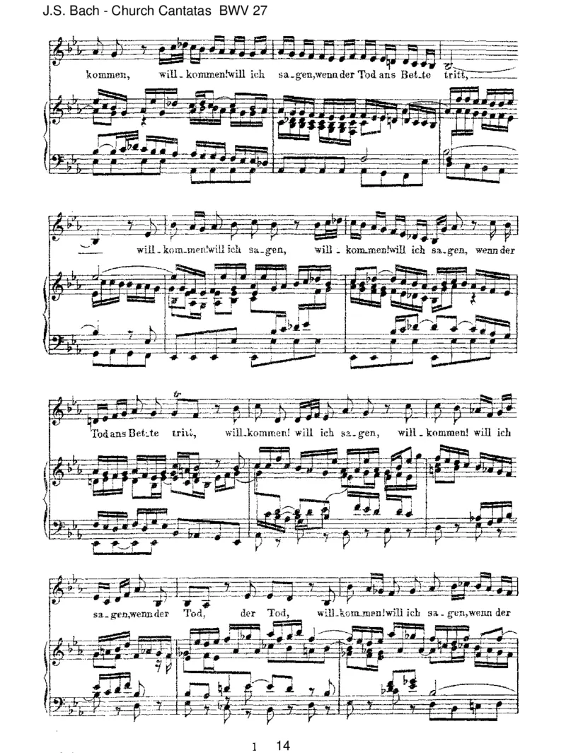BWV27Werweiss,wienahemirmeinEnde!_一万首著名钢琴曲谱哈农贝多芬合集视频教学电子版高清无水印可打印_1古典钢琴知名音乐家谱_巴赫钢琴谱全集_J.S巴赫作品全集