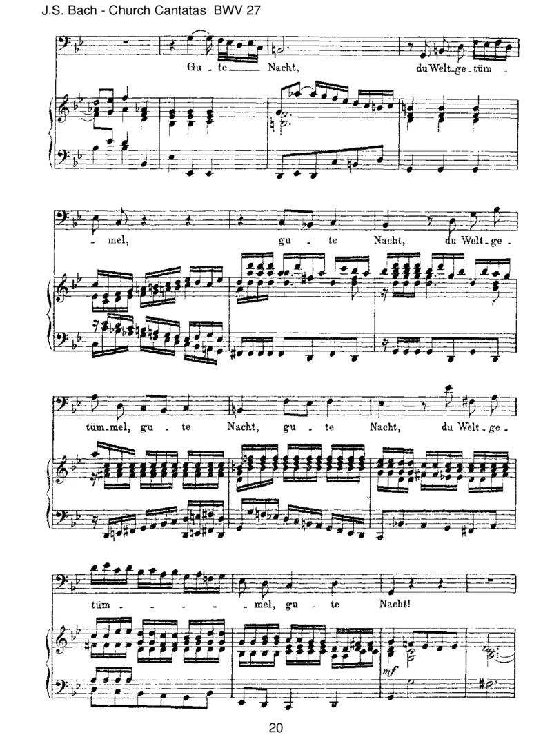 BWV27Werweiss,wienahemirmeinEnde!_一万首著名钢琴曲谱哈农贝多芬合集视频教学电子版高清无水印可打印_1古典钢琴知名音乐家谱_巴赫钢琴谱全集_J.S巴赫作品全集