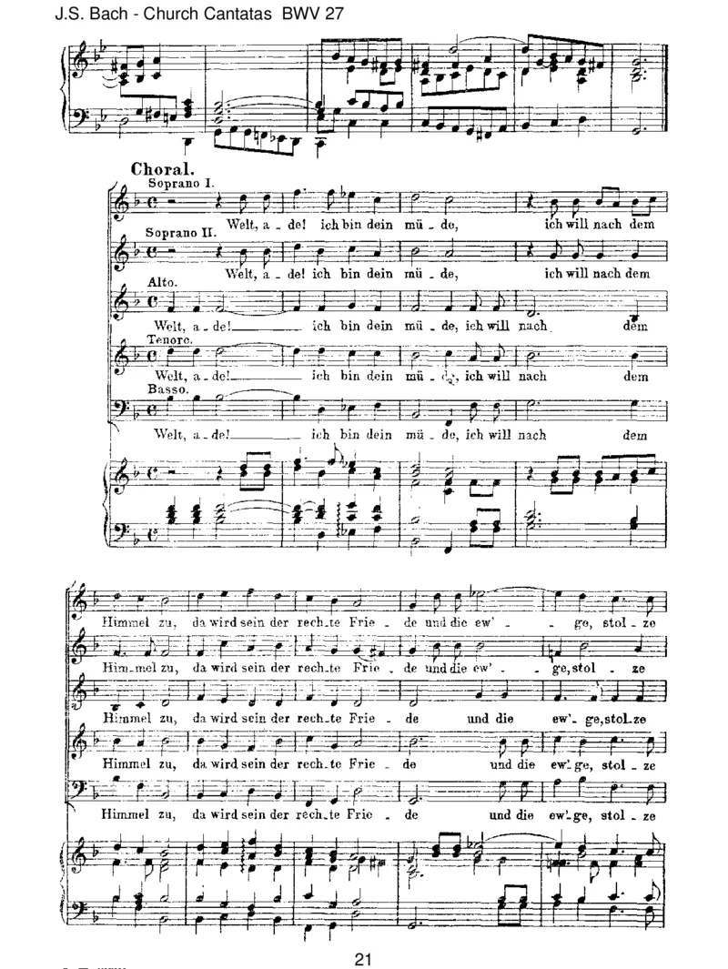 BWV27Werweiss,wienahemirmeinEnde!_一万首著名钢琴曲谱哈农贝多芬合集视频教学电子版高清无水印可打印_1古典钢琴知名音乐家谱_巴赫钢琴谱全集_J.S巴赫作品全集